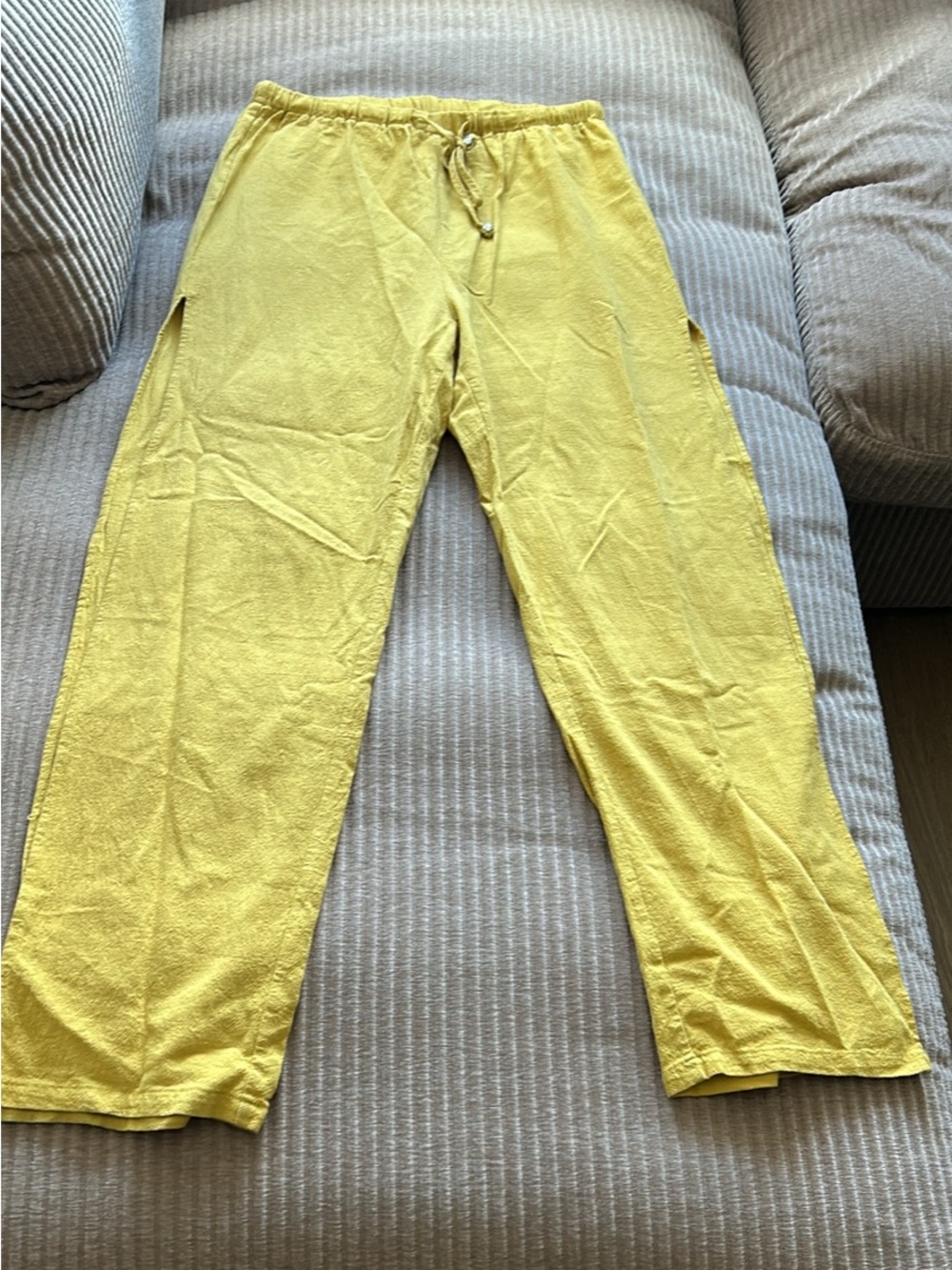 Women’s Yellow Drawstring Casual Pants